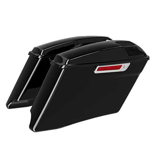 TCMT Alforjas Estiradas 4" con Tapas para Parlantes 5" x 7" para Harley 2014-2024 Touring CVO Road King Road Street Glide miniatura 6