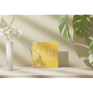 Yellow flowers wooden box sign desk decor 5 x 5 inch wooden sign tabletop or wall decoration  urban country home decor