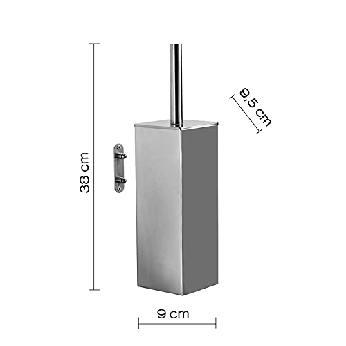 Gedy Perth Wall, Dimensions and Weight: 38 x 9 x 9.5 cm & 0.8 kg, Toilet Made of Stainless Steel, Chrome Finish - Image 2