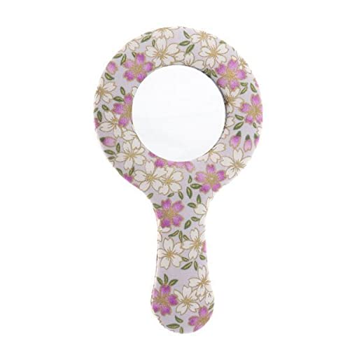 10 x okrągłe przenośne lusterko do makijażu w stylu vintage, 10 sztuk, dla kobiet, kompaktowe lustro z elegancką osłoną z tkaniny, szklane lustro do makijażu bez zniekształceń, idealne w