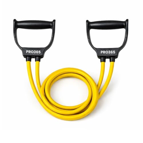 Image of PRO365 25Kg Resistance Tube with Handles for Workout, Home Gym Exercise Band for Pull-Ups, Stretching, Strength Training, Warm-Up & Full Body Toning