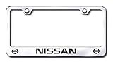 New Stainless Steel Chrome Nissan License Plate Frame W/Bolt Caps