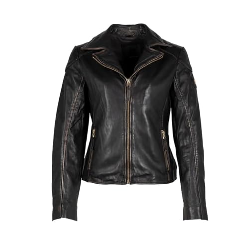 Mauritius Women's Vintage Black Genuine Leather Jacket