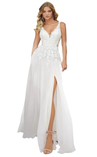 LECOYOYO Tulle Lace Wedding Dresses for Bride...