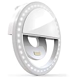 Bower Clip On Ring Light for Phone | 36 LED Ultra Wide Range Rechargeable Selfie Light with 3 Brightness Levels - Great for Selfie Photos, Vlogging, Make-Up, Dark Scenery, and More.