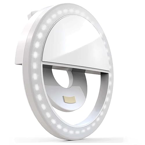 Bower Clip On Ring Light for Phone | 36 LED Ultra Wide Range Rechargeable Selfie Light with 3 Brightness Levels - Great for Selfie Photos, Vlogging, Make-Up, Dark Scenery, and More.