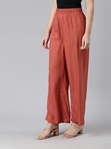 Image of GO COLORS Soft Viscose Basic Palazzo Full Length for Women| Breathable, Mid Rise, Relaxed Fit