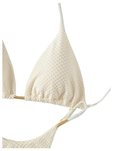 GORGLITTER Women's High Cut Thong Bikini Sets Halter Triangle Top Swimsuit Bathing Suit3