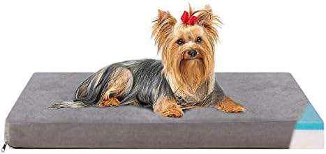 PETORREY Orthopedic Memory Foam Dog Bed For Medium Large Dogs,Cooling Gel ,Waterproof Inner & Removable and Machine Washable Cover, Thick Egg Crate Foam Dog Bed with Non-Slip Bottom(L)