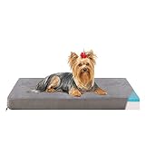 PETORREY Orthopedic Memory Foam Dog Bed for Medium Dogs, Washable Dog Crate Mat with Cooling Gel Foa
