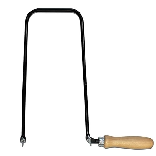 CABLEPELADO Segueta para Marquetería Arco, Sierra de marquetería, Sierra para calar, Sierra de arco para marquetería, Sierra proyectos educativos, 270 mm fondo, Mango de madera, Apto para hoja de 130