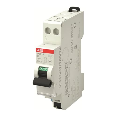 disjoncteur phase + neutre - 2a - 4.5 ka - abb 470429