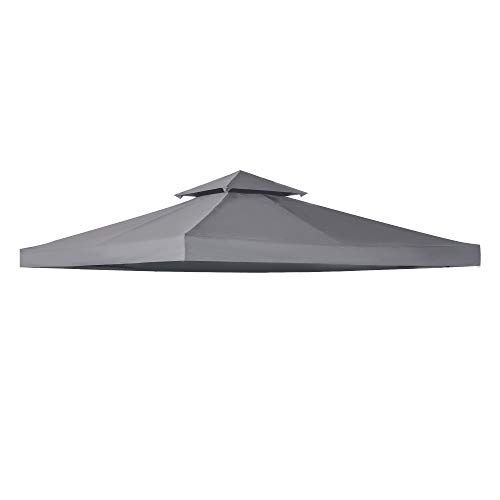 Outsunny 3 x 3(m) Gazebo Canopy Roof Top Replacement Cover Spare Part Deep Grey (TOP COVER ONLY)