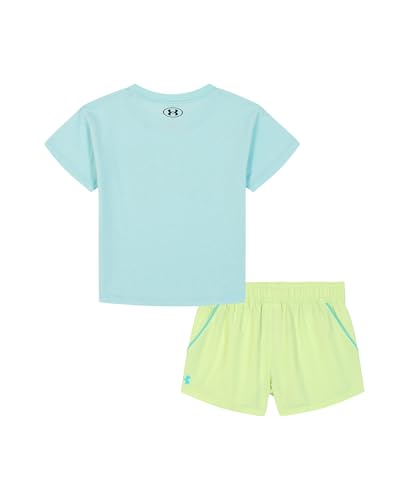 Image of Under Armour Girls' 2-piece Short Sleeve Tee and Shorts Set, Lightweight and Comfortable