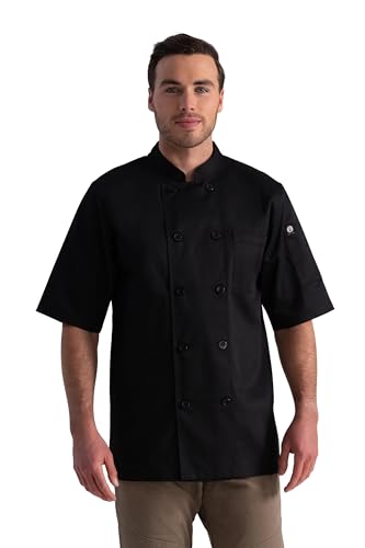 Chef Works Unisex Volnay Chef Coat, Black, X-Large