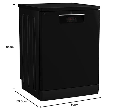Beko Dishwasher 5 programs 14 persons 60 cm-black-LED- Half load + Hygiene Intense + Steam Gloss