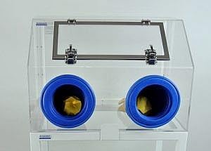 Cleatech Portable Glove Box System with Gloves, and Gas ports; 27 x 18 x 18 in. Clear Acrylic