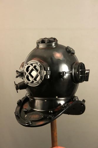 Generic Blackened Diving Helmet US Navy Mark V Divers Helmet Deep Diving, As shown in image