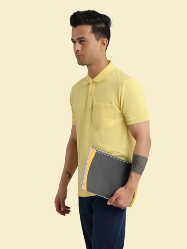 Image of Rupa Bumchums Men Super Combed Cotton Solid Half Sleeve Club Collar Polo Regular Fit T-Shirt with Chest Pocket