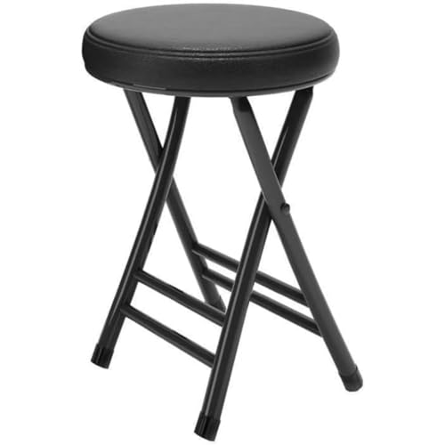 Wyazziv パイプ椅子 丸 折り畳み 折りたたみ椅子 耐荷重150kg 収納便利 ダイニングチェア スツール 会議椅子 ソフトで快適 コンパクト 滑り止め耐摩耗 持ち運び 屋内外 (ブラック)