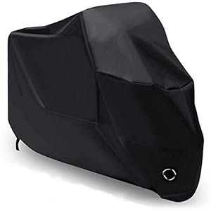 Berdso Bache Moto Imperméable, Housse de Protection pour Moto Scooter Résistant aux Soleil Pluie Poussière 190T Noir – 245×105×125cm (XL)