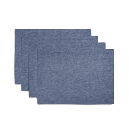 Solino Home Napperons lin bleu denim Athena 14x19po