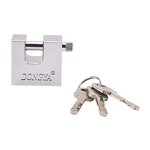 MroMax 南京錠 盗難防止ロック セキュリティロック 安全南京錠 パドロック ステンレス鋼製 ロックアウトタグ 引き出し キャビネット スーツケース ツールボックス 40mm幅 キー付き シルバー ショートビームが開く 1個入り