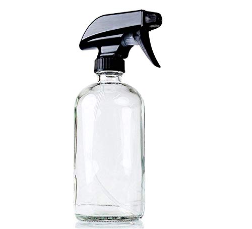 Clear Glass Spray Bottle - Empty Refillable 16 oz Container is Great for Essential Oils Cleaning Products Homemade Cleaners Alcohol Aromatherapy Misting Plants with Water By MAKE_EASY