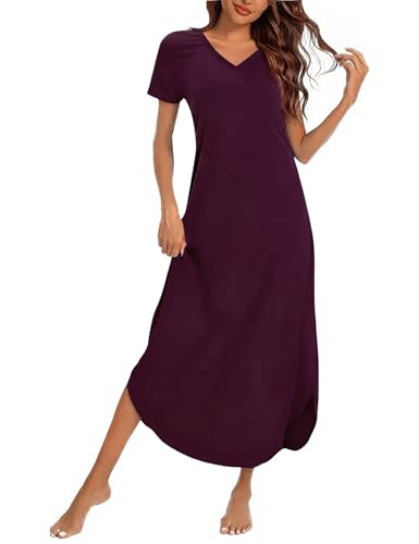 Marvmys Camisones Mujer Tallas Grandes Verano Camisón Agodón Pijama de Manga Corta L-4XL