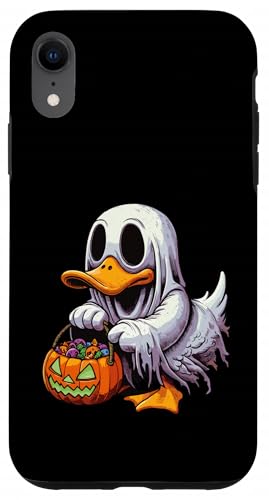 怖いハロウィーン カモノハシ ゴースト 不気味なキャンディバッグ スマホケース iPhone XR 用