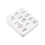 Mooca 12 Slots Ring Tray Display, Slotted Ring Showcase Display Jewelry Organizer, Jewelry Ring...