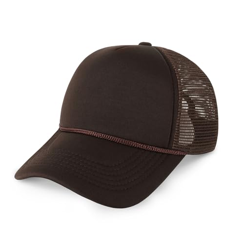 Image of CHOK.LIDS Classic Foam Trucker Hat Summer Mesh Rope Cap Solid Two Toned Blank Hat Mens Womens Adjustable Strap Light Weight