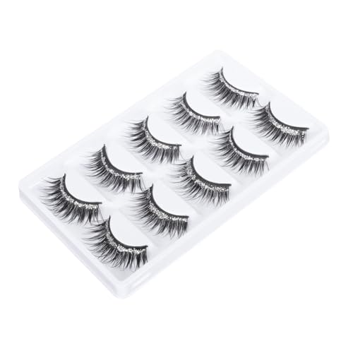 CIYODO 5 paires Faux Cils Artificiels Fibre Denses et Cils de Maquillage Naturels et Résistants Accessoires de Beauté pour Yeux Élargis