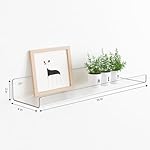 upsimples 4 Pack Acrylic Shelves for Wall Storage, 15" Floating Bookshelves for Kids, Display Shelf Organizer for Bathroom, Bedroom, Living Room, Kitchen, Room Decor, Clear - Image 3