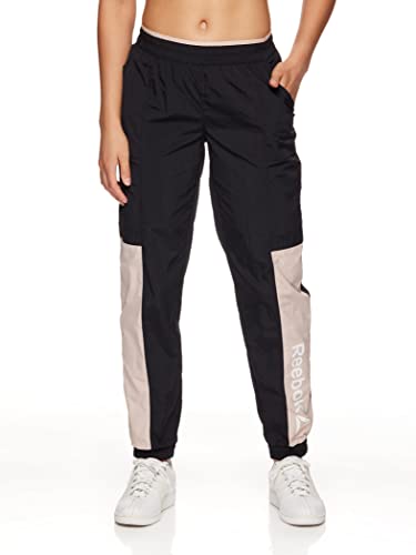 Reebok Women's Cuffed Focus Track Woven Pants | Front Pockets | Back Zipper Pocket (Black-S) #TOP26