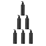 TOYANDONA Botellas Dispensadoras de Loción 250 Ml 6 Unidades, Botellas Bomba de Prensa Negras y Cabezal Aleatorio, Dispensadores de Jabón Recargables para Baño y Cocina, Color Aleatorio