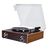 Turntable Record Player Bluetooth Built-in Phono Pre-amp 3-Speed Belt-Driven with Adjustable Counterweight Magnetic Cartridge Vinyl Recording via PC Turntables for Vinyl Records