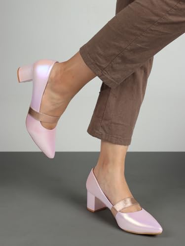 Image of ELLE Women's Mary Jane Style Block Heels Slip-On Pumps