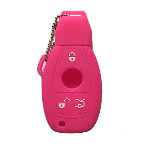 MWBLN Key Case Cover Bag,for Mercedes Benz C Class W204 GLC 260 C200 CLA GLA 200 Car Key W203 W210 W211 W124 Key Fob Rose