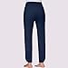 Women's Jogger Pants Fashion Solid Color Lace up Elastic Waist Split Hem Wide Leg Sports Casual Trouser Sweatpants Dark Blue Medium