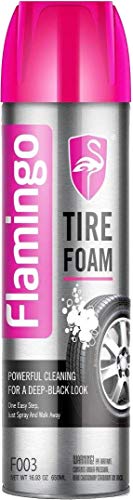 FLAMINGO TIRE FOAM TIRE CARE TIRE CLEANER F003 650ML, منظف و ملمع اطارات رغوة