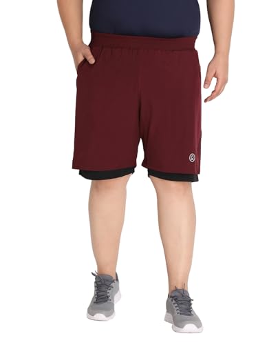 Image of CHKOKKO Men Shorts for Gym Sports or Running | Dry-Fit Fabric Single Layered Active Summer Workout Wear Knee Length Regular Fit | Elastic Waist with Front and Back Pockets