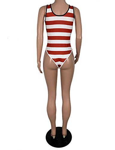 Xxxiticat Women Girls Sexy American Flag Print Bathing Suits One Piece Swimwear Swimsuits Bikini(Re,M) #TOP3