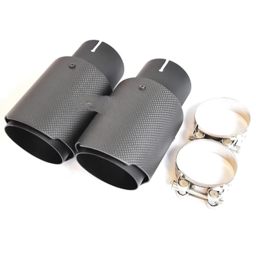 Pointe silencieux bord droit en carbone véritable et inox noir satiné
