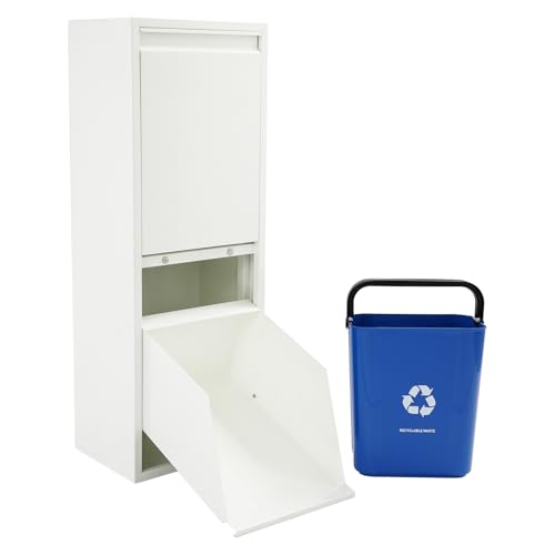 Caneca de basura rectangular de 15 gal con gabinete oculto blanco miniatura 5