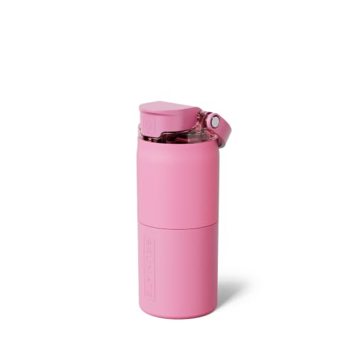 Image of BruMate Rise 18oz Water Bottle with Covered Silicone Straw | 100% Leakproof Insulated Kids Water Bottle | Cup Holder Friendly Base | 18oz (Primrose)