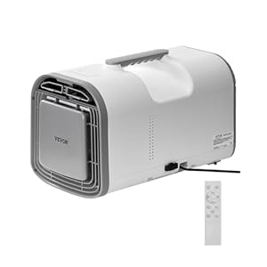 VEVOR Tragbare Klimaanlage, 4250 BTU, 3-Gang-Klimagerät mit 24-Stunden-Timer, Kühler, einstellbar von 16–32 °C, kompatibel mit AC/DC, für Camping, Wohnmobile oder den Heimgebrauch, 510x270x315 mm