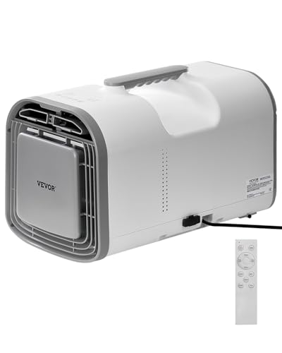 VEVOR Portable Air Conditioner, 4250 BTU 3-Speed Air Conditioning Unit with 24H Timer, Air Portable AC Compatible with AC/DC 24V, for Outdoor Tent Camping, RVs or Home Use, White