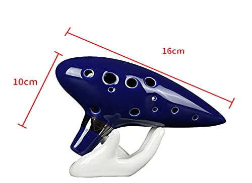 Ocarina Flauta Of Time The Legend Cerâmica 12 Furos c/Bag e Suporte