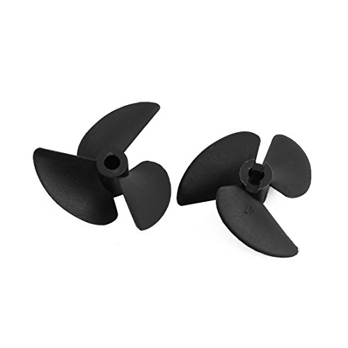 Aexit 2Pcs 43mm x 18mm Plastic 3-Vane Rotación RC Barc-o Hélice (model: O4077IVVIII-4163PT) 4.8mm Agujero Negro